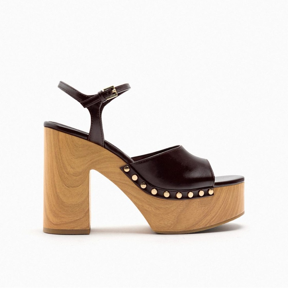 Zara Brown Platform Sandals